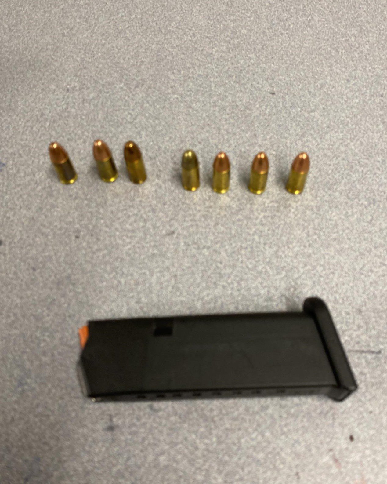 Ammunition seized as suspected evidence of a robbery crime.