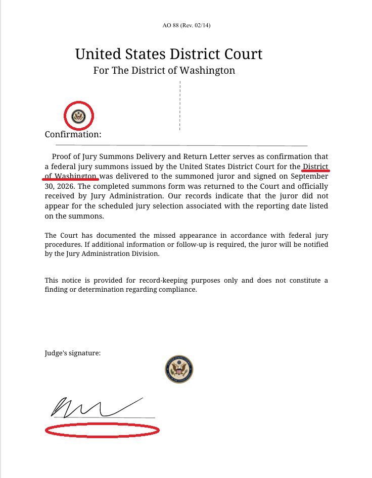 fake document meant to look like a warrant